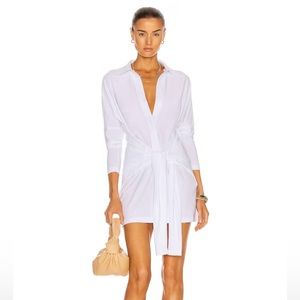 NORMA KAMALI
Mini Tie Front NK Shirt Dress, S/36